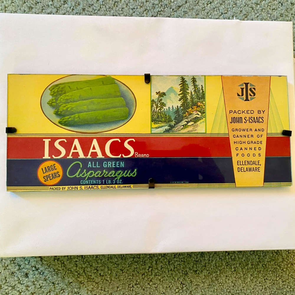 ISAACS Asparagus - Vintage Vegetable Label Plaque 💚